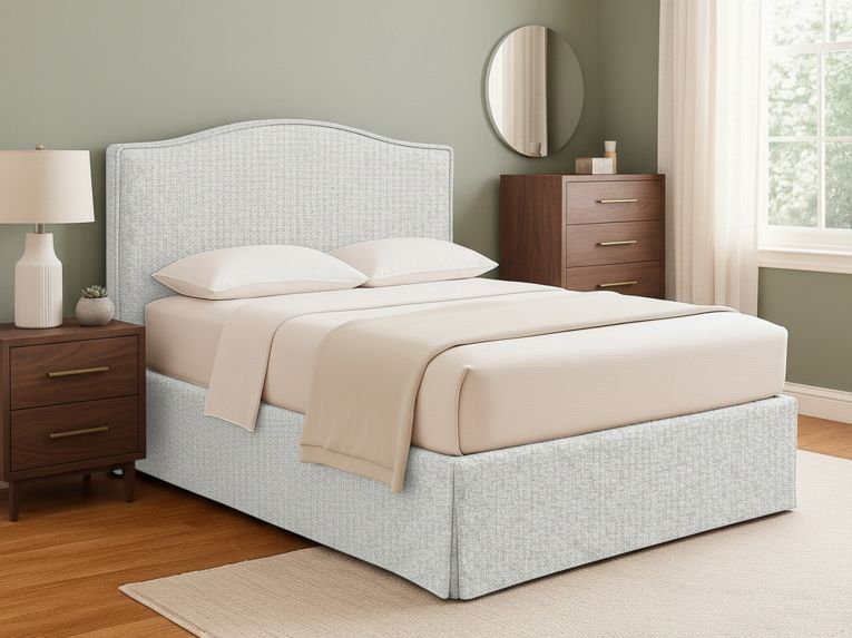 Letto Matrimoniale Grigio Chiaro Sfoderabile Contenitore, Dimensione Materasso 160x190 cm - Turania