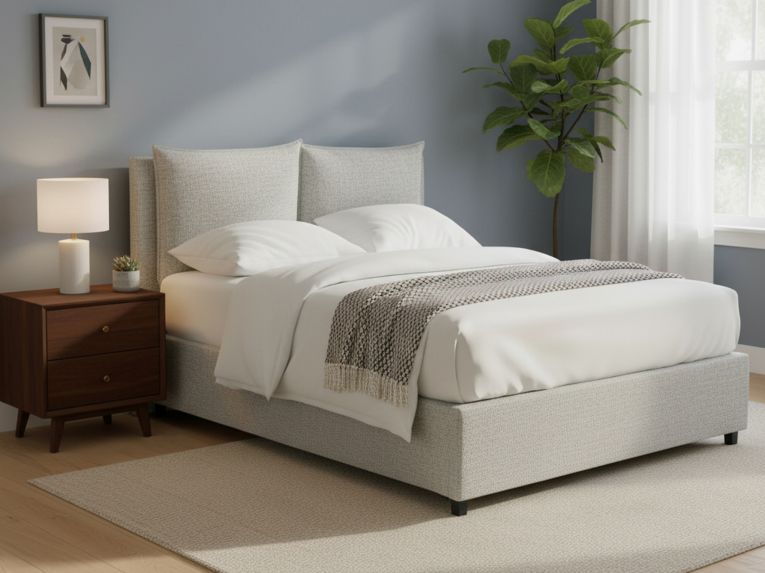 Letto Matrimoniale Grigio Chiaro Sfoderabile Contenitore, Dimensione Materasso 160x200 cm - Davoli