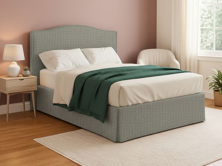 Letto Matrimoniale Grigio Sabbia Sfoderabile Contenitore, Dimensione Materasso 160x190 cm Made in Italy - Turania