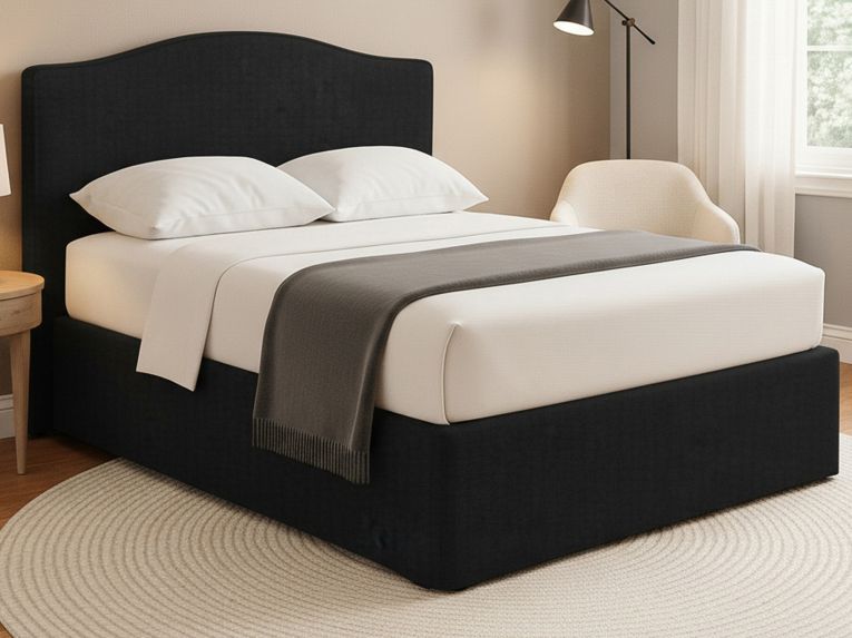 Letto Matrimoniale Grigio Scuro Sfoderabile Contenitore, Dimensione Materasso 160x190 cm - Turania