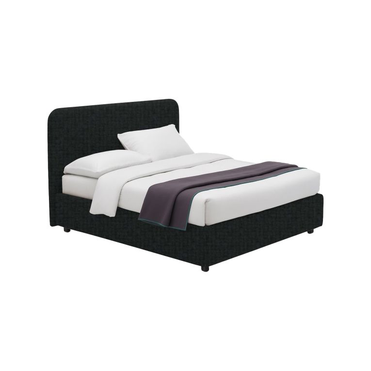 Letto Matrimoniale Grigio Scuro Sfoderabile Contenitore, Dimensione Materasso 160x200 cm - Argentina