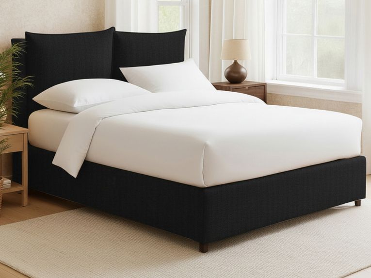 Letto Matrimoniale Grigio Scuro Sfoderabile Contenitore, Dimensione Materasso 160x200 cm - Davoli