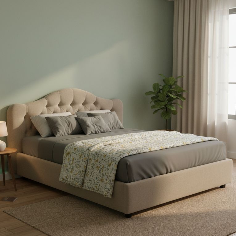 Letto Matrimoniale Grigio Tortora- Sfoderabile Contenitore, Dimensione Materasso 160x190 cm Made in Italy - Arex