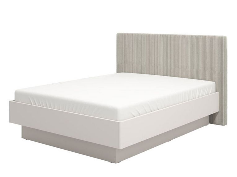 Letto Matrimoniale Grigio Tortora Testiera Imbottita Effetto Velluto Dimensione Materasso 160x200 cm, Peso Supportato 200 kg - Caprezzo