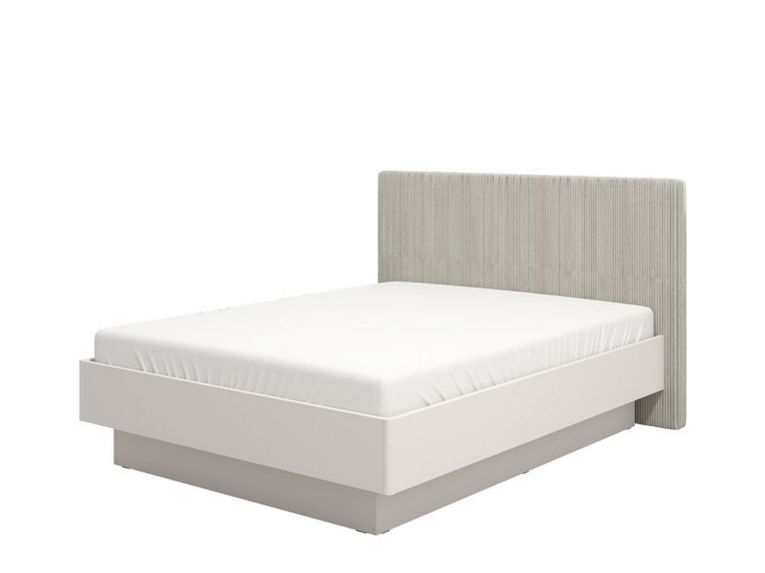 Letto Matrimoniale Grigio Tortora Testiera Imbottita Effetto Velluto Imbottito, Dimensione Materasso 180x200 cm - Ragogna