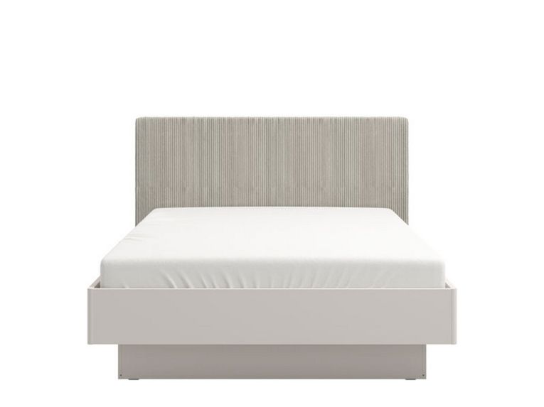 Letto Matrimoniale Grigio Tortora Testiera Imbottita Effetto Velluto Imbottito, Dimensione Materasso 180x200 cm - Ragogna