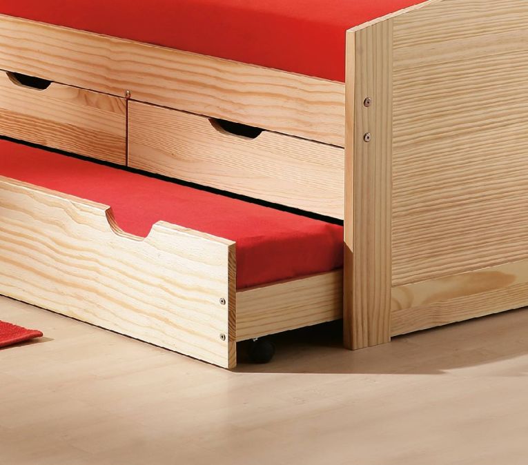 Letto matrimoniale Herten, Sommier per camera da letto, Giroletto per stanza, Struttura porta materasso, 98x205 h63 cm, Rovere
