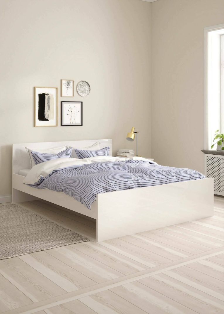 Letto matrimoniale Hortense, Sommier per camera da letto, Giroletto per stanza, Struttura porta materasso, 166x207 h80 cm, Bianco