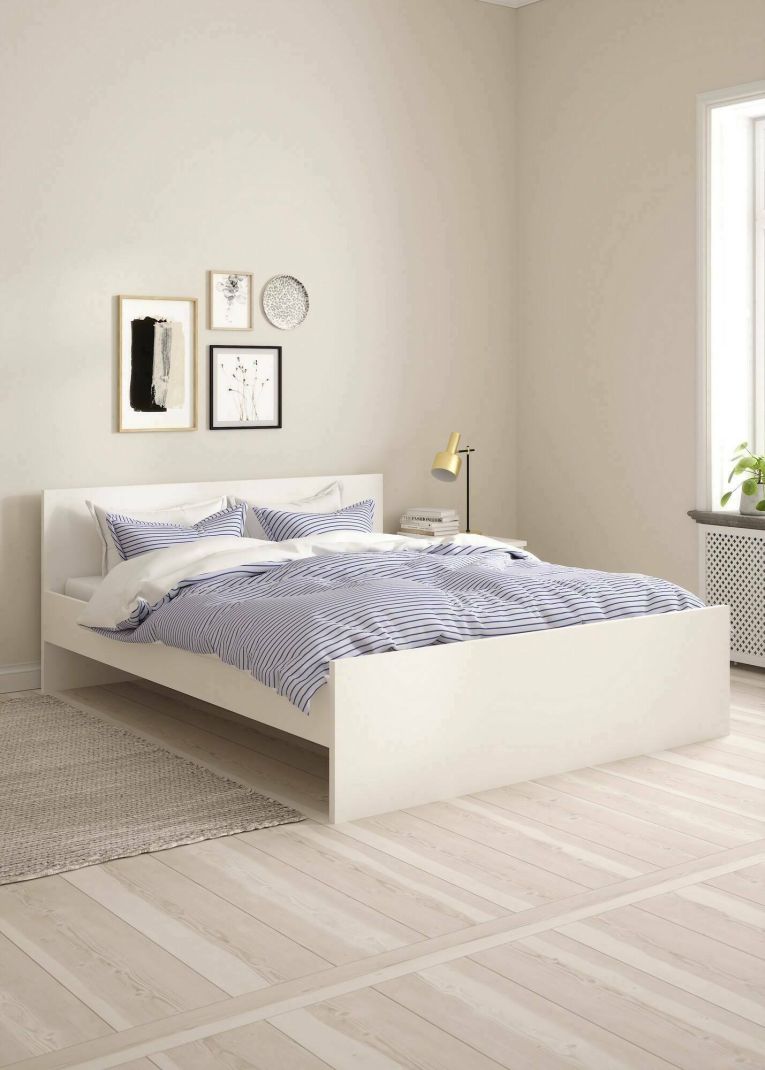 Letto matrimoniale Hortense, Sommier per camera da letto, Giroletto per stanza, Struttura porta materasso, 207x166 h80 cm, Bianco