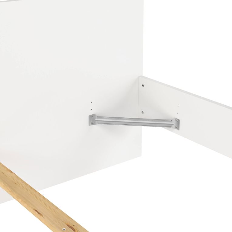 Letto matrimoniale Hortense, Sommier per camera da letto, Giroletto per stanza, Struttura porta materasso, 207x166 h80 cm, Bianco