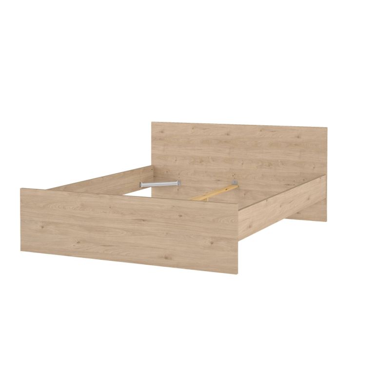Letto matrimoniale Hortense, Sommier per camera da letto, Giroletto per stanza, Struttura porta materasso, 207x166 h80 cm, Rovere