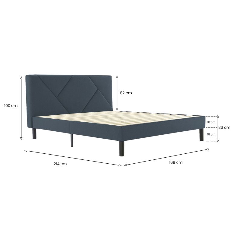 Letto matrimoniale Hypnos, 160x200 cm, Blu