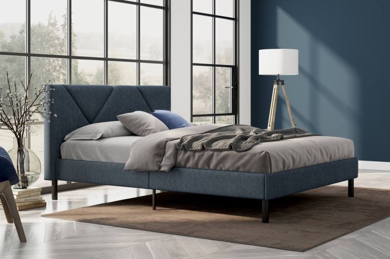 Letto matrimoniale Hypnos, 160x200 cm, Blu