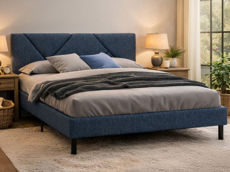 Letto matrimoniale Hypnos, 160x200 cm, Blu