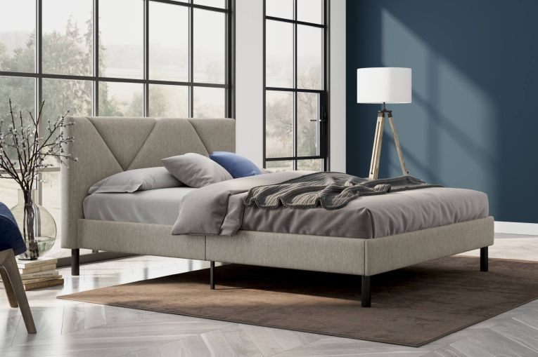 Letto matrimoniale Hypnos, 160x200 cm, Tortora