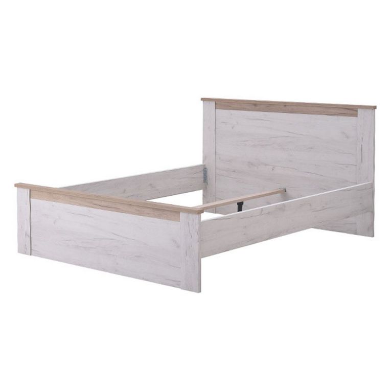 Letto Matrimoniale Marrone Larice Chiaro Marrone Rovere Dimensione Materasso 160x200 cm Peso Supportato 200 kg, Matrimoniale - Claviere