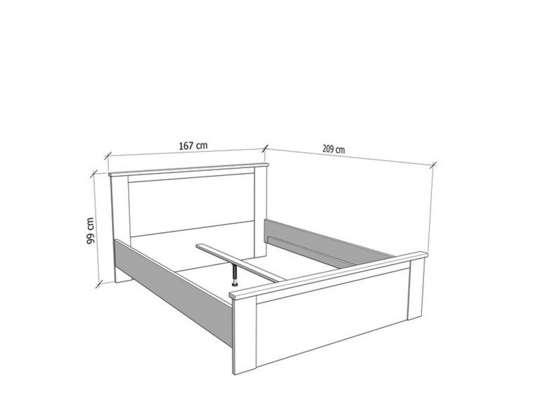 Letto Matrimoniale Marrone Larice Chiaro Marrone Rovere Dimensione Materasso 160x200 cm Peso Supportato 200 kg, Matrimoniale - Claviere