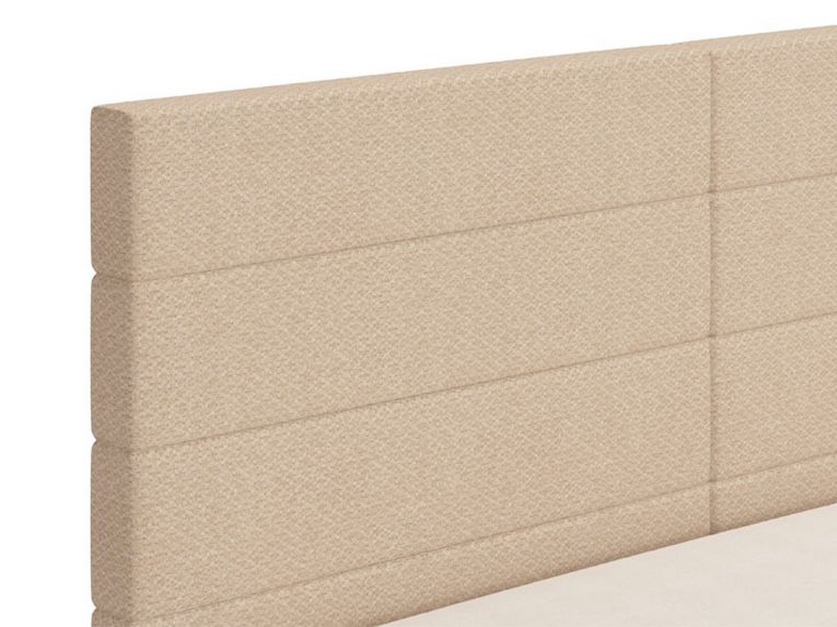 Letto Matrimoniale Marrone Rovere Bianco Crema Testiera Imbottita Imbottito, Dimensione Materasso 160x200 cm - Ausonio