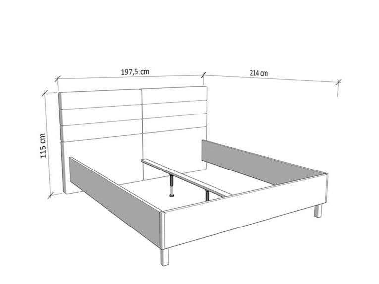 Letto Matrimoniale Marrone Rovere Bianco Crema Testiera Imbottita Imbottito, Dimensione Materasso 180x200 cm - Circeo