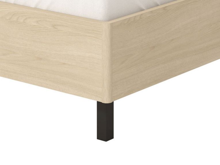 Letto Matrimoniale Marrone Rovere Bianco Crema Testiera Imbottita Imbottito, Dimensione Materasso 180x200 cm - Circeo