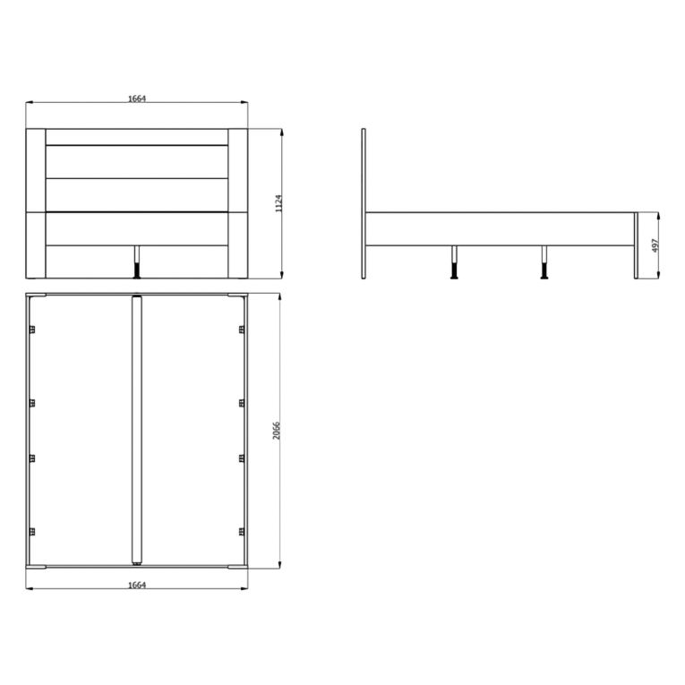 Letto Matrimoniale Marrone Rovere Nodi Bianco Dimensione Materasso 160x200 cm Testata Dettaglio Rigato, Peso Supportato 200 kg - Munnar