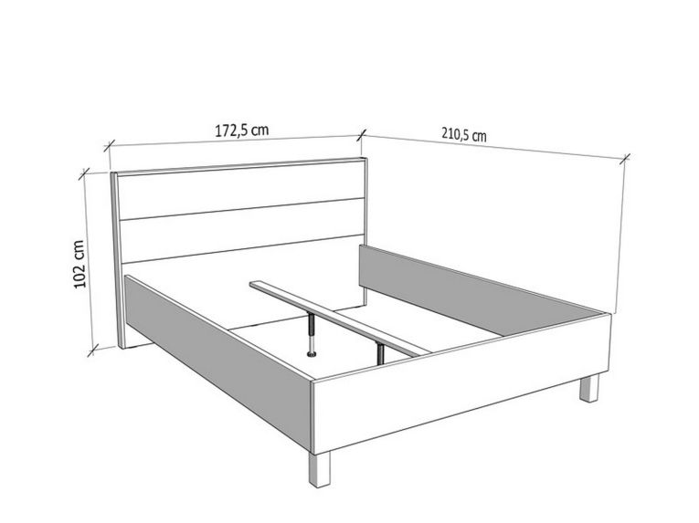 Letto Matrimoniale Marrone Rovere Nodi Dimensione Materasso 160x200 cm Peso Supportato 200 kg, Matrimoniale - Coazze