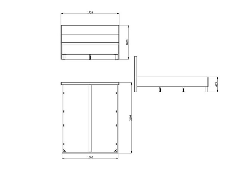 Letto Matrimoniale Marrone Rovere Nodi Dimensione Materasso 160x200 cm Peso Supportato 200 kg, Matrimoniale - Coazze
