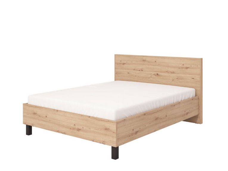 Letto Matrimoniale Marrone Rovere Nodi Dimensione Materasso 160x200 cm Peso Supportato 200 kg, Matrimoniale - Coazze
