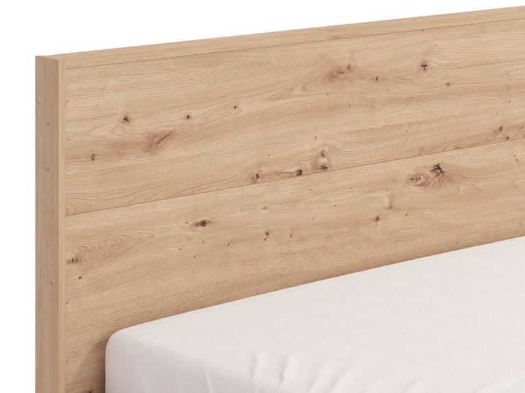 Letto Matrimoniale Marrone Rovere Nodi Dimensione Materasso 160x200 cm Peso Supportato 200 kg, Matrimoniale - Coazze
