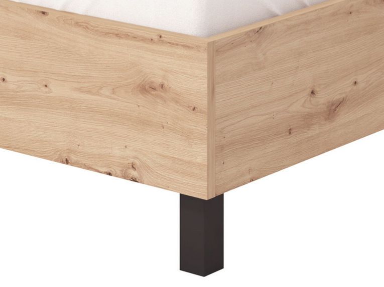 Letto Matrimoniale Marrone Rovere Nodi Dimensione Materasso 160x200 cm Peso Supportato 200 kg, Matrimoniale - Coazze