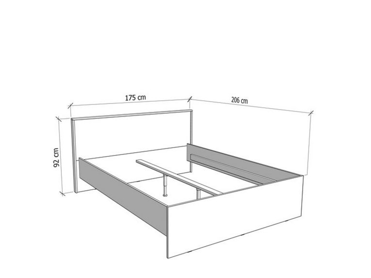 Letto Matrimoniale Marrone Rovere Nodi Dimensione Materasso 160x200 cm Peso Supportato 200 kg, Matrimoniale - Gamalero