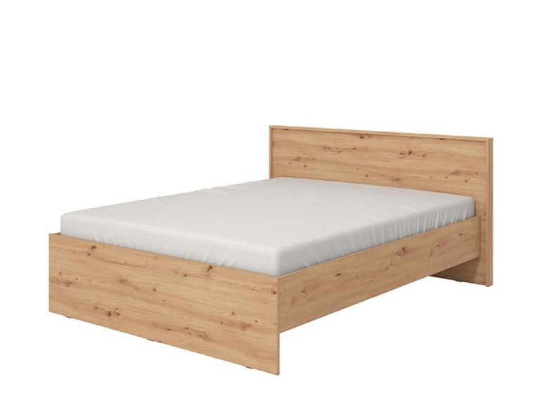 Letto Matrimoniale Marrone Rovere Nodi Dimensione Materasso 160x200 cm Peso Supportato 200 kg, Matrimoniale - Gamalero