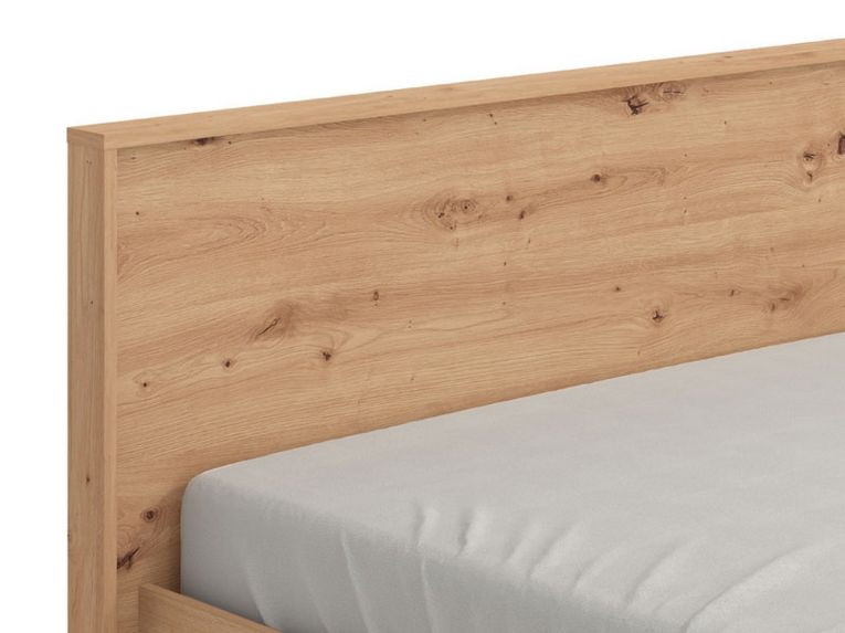 Letto Matrimoniale Marrone Rovere Nodi Dimensione Materasso 160x200 cm Peso Supportato 200 kg, Matrimoniale - Gamalero
