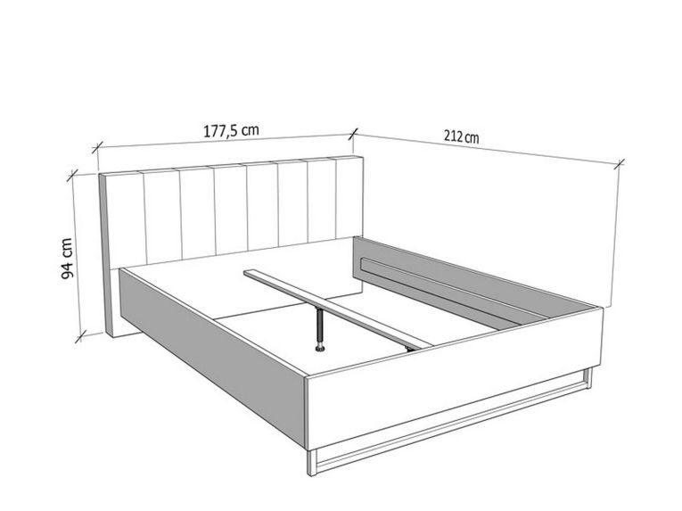 Letto Matrimoniale Marrone Rovere Nodi Nero Antracite Testiera Imbottita Imbottito, Dimensione Materasso 160x200 cm - Chiusa
