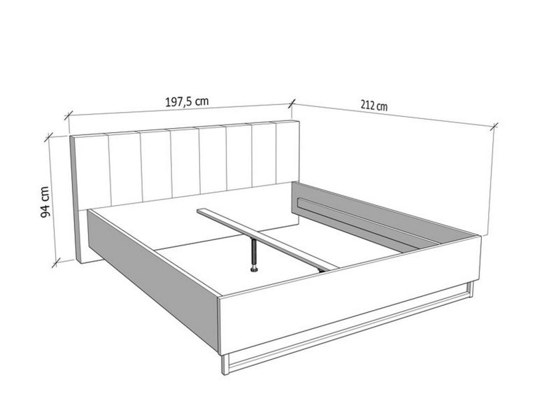 Letto Matrimoniale Marrone Rovere Nodi Nero Antracite Testiera Imbottita Imbottito, Dimensione Materasso 180x200 cm - Busnago