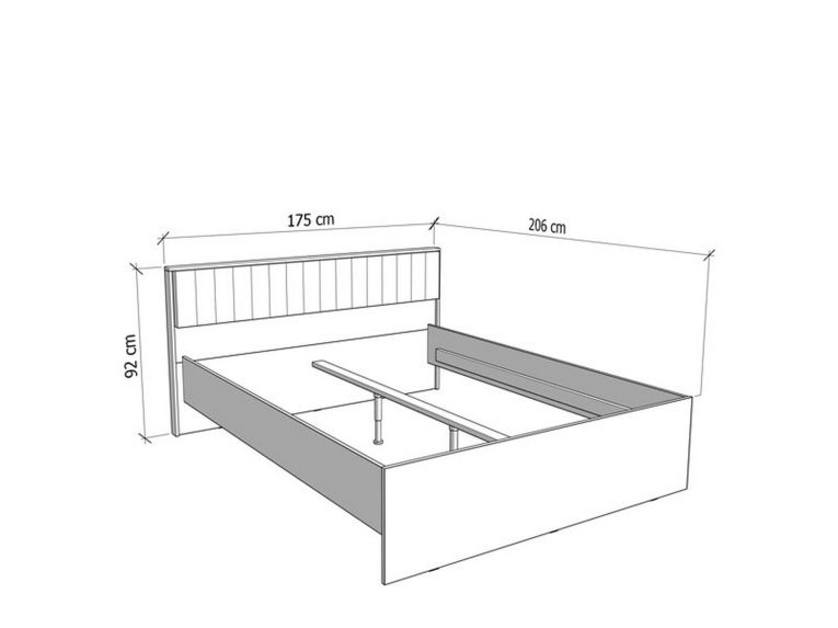 Letto Matrimoniale Marrone Rovere Nodi Nero Dimensione Materasso 160x200 cm Imbottito, Testiera Imbottita - Grosso