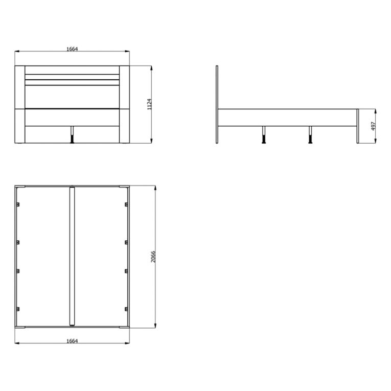 Letto Matrimoniale Marrone Rovere Nodi Nero Dimensione Materasso 160x200 cm Testata Dettaglio Rigato, Peso Supportato 200 kg - Kabale