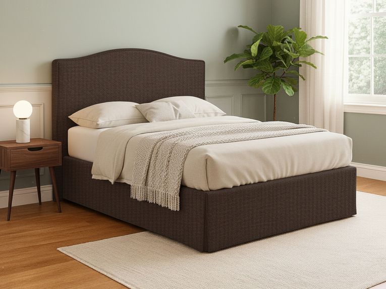 Letto Matrimoniale Marrone Sfoderabile Contenitore, Dimensione Materasso 160x190 cm - Turania