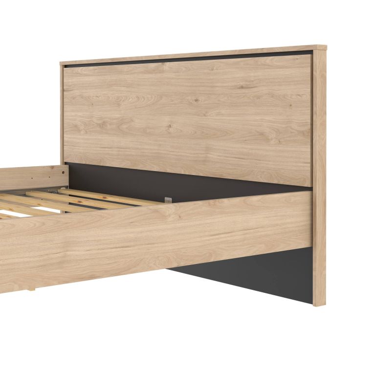 Letto matrimoniale Roberte, Sommier per camera da letto, Giroletto per stanza, Struttura porta materasso, 207x173 h91 cm, Rovere