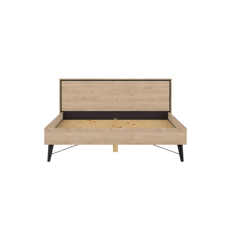 Letto matrimoniale Roberte, Sommier per camera da letto, Giroletto per stanza, Struttura porta materasso, 207x173 h91 cm, Rovere