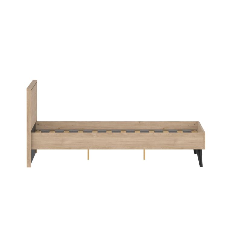 Letto matrimoniale Roberte, Sommier per camera da letto, Giroletto per stanza, Struttura porta materasso, 207x173 h91 cm, Rovere