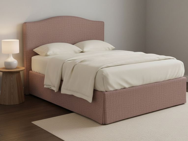 Letto Matrimoniale Rosa Antico Sfoderabile Contenitore, Dimensione Materasso 160x190 cm - Turania