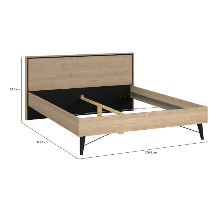 Letto matrimoniale rovere 172x206cm accogliente - Lala