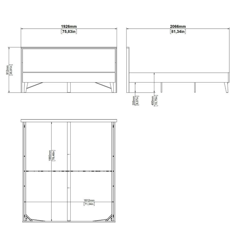 Letto matrimoniale rovere 192x206cm - Ghebbo