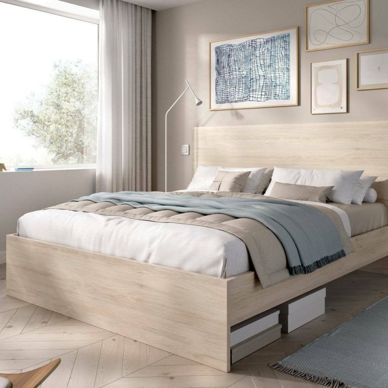 Letto matrimoniale rovere 205x166cm - Lana