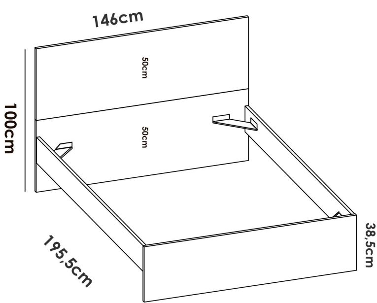 Letto matrimoniale rovere 205x166cm - Lana