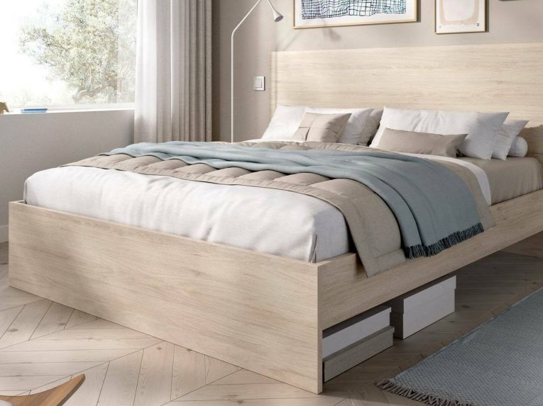 Letto matrimoniale rovere 205x166cm - Lana