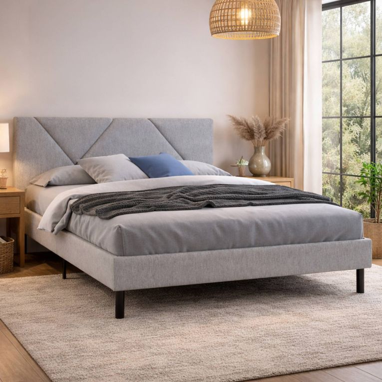 Letto matrimoniale tortora 169x204cm imbottito - Morpheus
