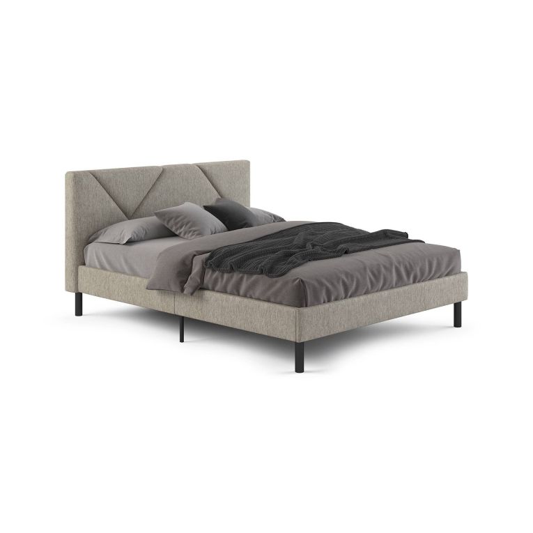 Letto matrimoniale tortora 169x204cm imbottito - Morpheus