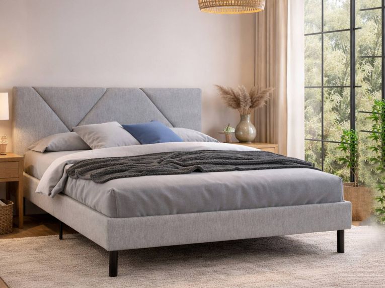 Letto matrimoniale tortora 169x204cm imbottito - Morpheus